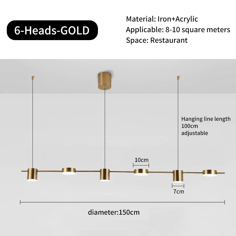 Nordic Modern Creative Chandelier - Adjustable LED Ceiling Light for Dining Room