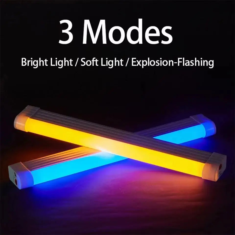 Portable Super Bright LED Tube USB Rechargeable Outdoor Camping Night Light Photography Fill Light with 3 Color Adjustable