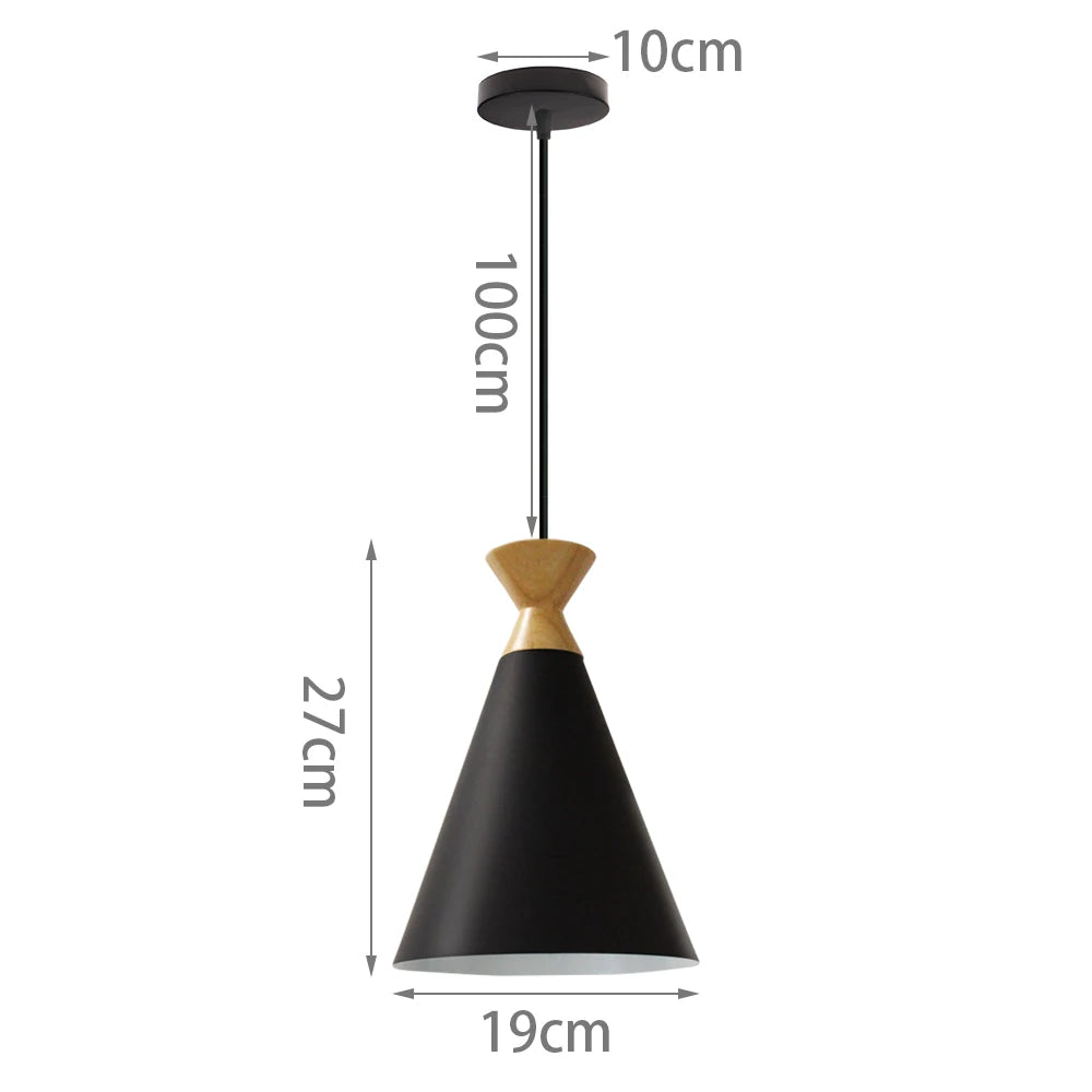 Modern Simple Pendant Lights Wood Nordic E27 Hanging Pendant Lamps Restaurant Bar Living Room Bedside Lighting Fixture Luminaire