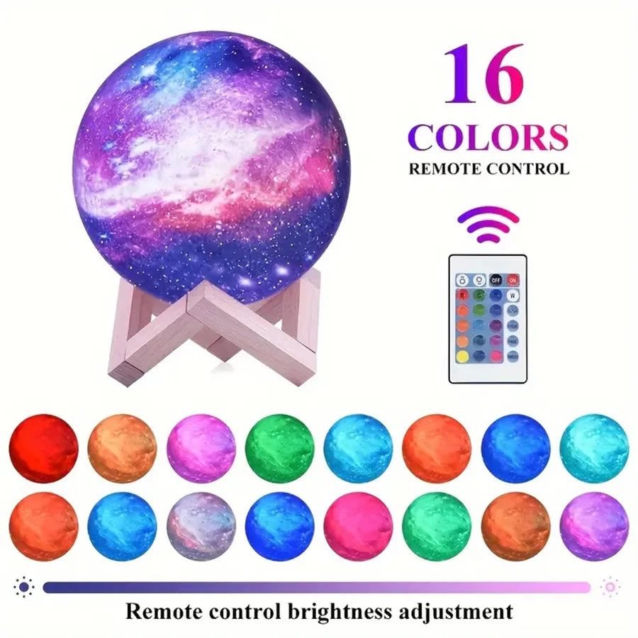 Moon, Galaxy, and Moonlight Lamps — Supports Remote and Touch Control — Moon Night Light