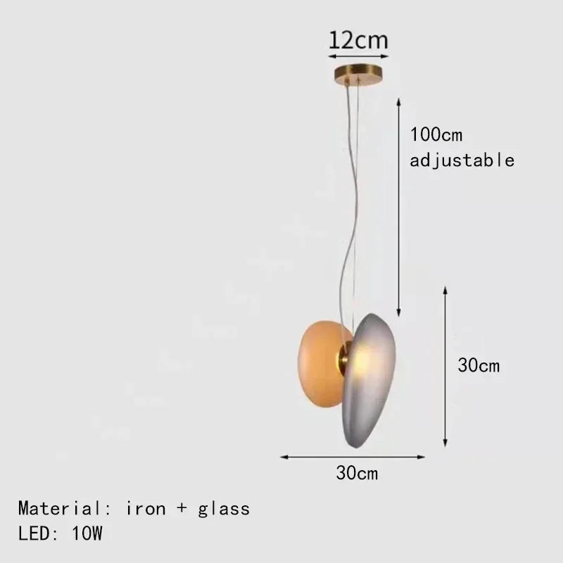 Nordic Creative Cobblestone Glass LED Pendant Chandelier for Restaurant Kitchen Bedroom Bedside Hotel Indoor Decor Lighting 2026