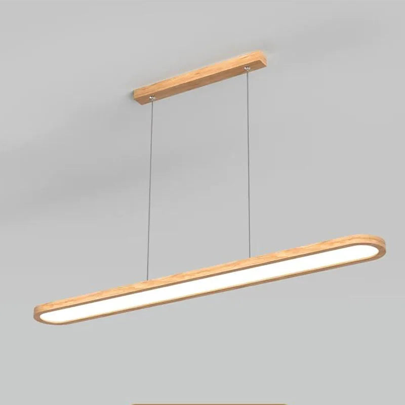 Modern LED pendant light above dining table living room bar front desk dining room wooden strip light,indoor lighting fixtures