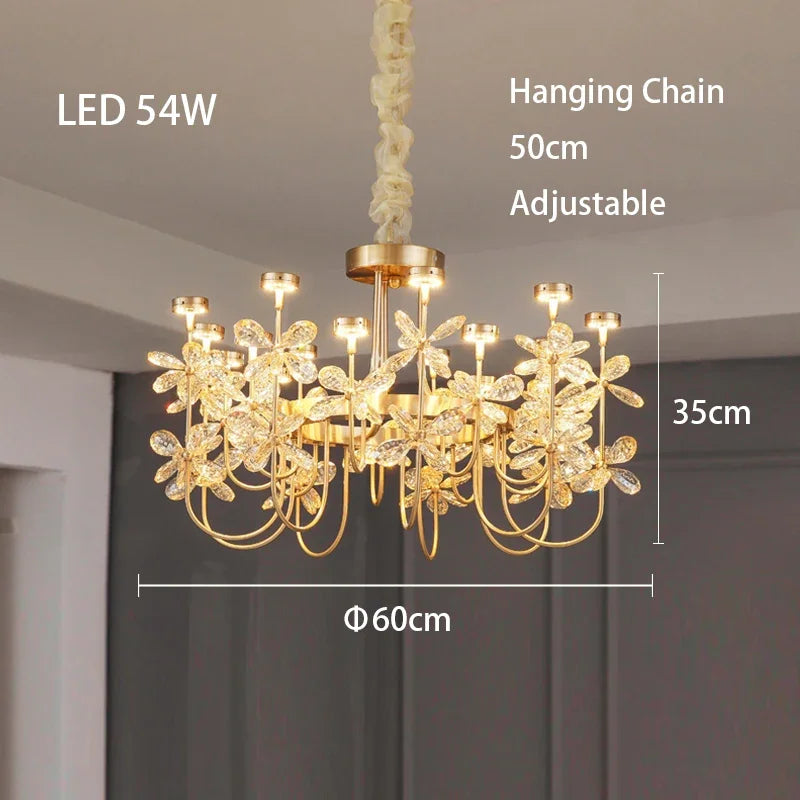 Luxury Crystal Butterfly Chandeliers 2024 New Modern LED Dimmable Lustres Pendant Lamps Home Decor Suspension Luminaire Lampen