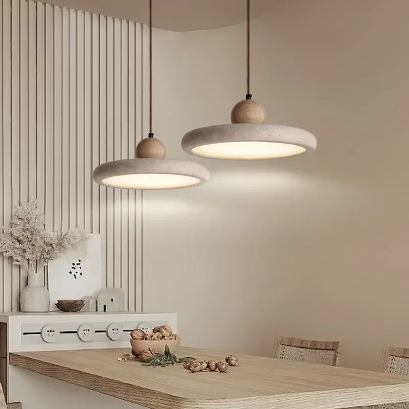 Modern Natural Stone Led Pendant Light Nordic Retro Travertine Chandelier For Dining Room Beside Home Decor Light Fixtures