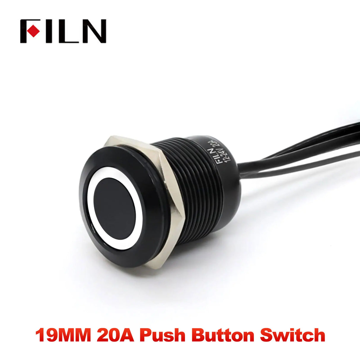 19mm 20A Push Button Switch - IP66 Waterproof Metal LED Light
