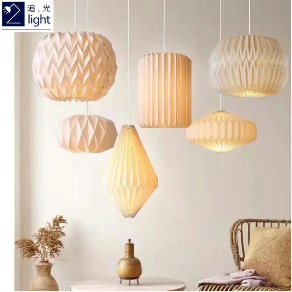 Origami Ceiling Lampshade Nordic Style Paper Lantern Shade Creative Decorative Light Cover for Living Room Decor