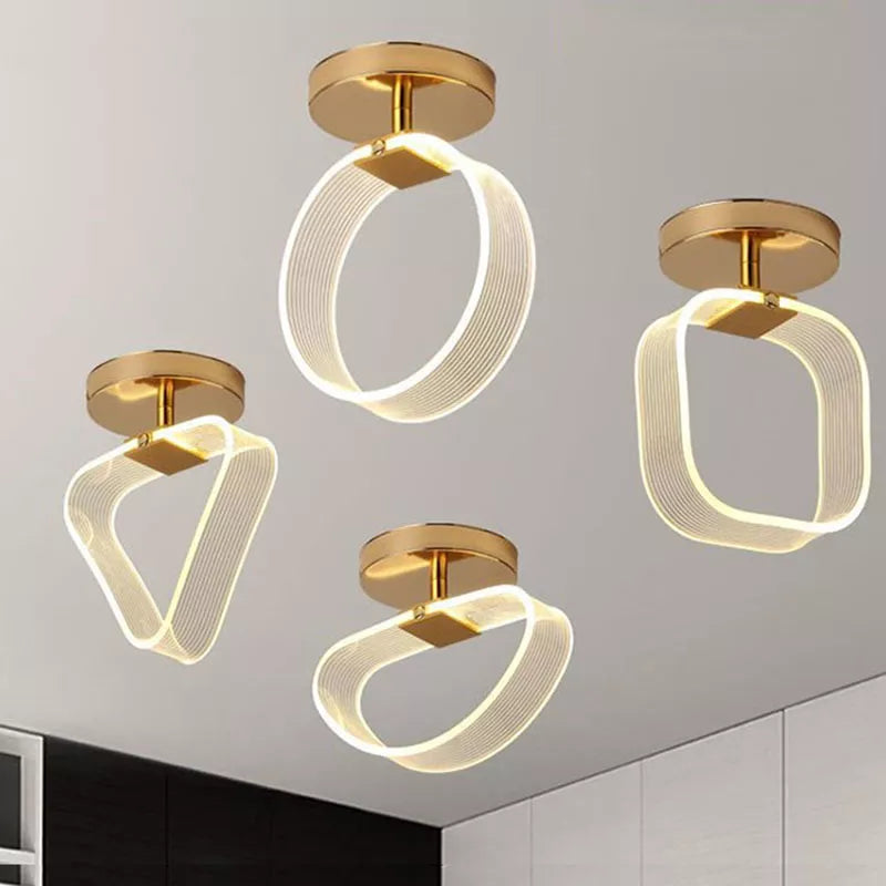 Modern LED Ceiling Lamp Creative Nordic Home Decors Lights For Living Room Corridor Hallway Aisle Cloakroom Black Gold Lutre