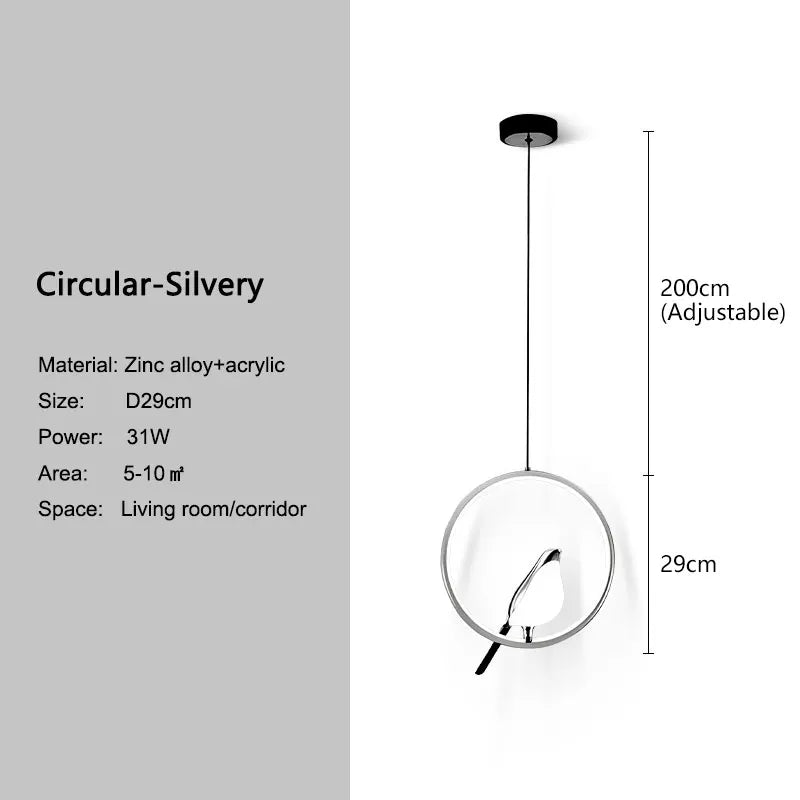 LED Bird Pendant Lamps for Bedroom Living Room Indoor Lighting for Home Chandelier Hanging Lights for Corridor Aisle AC85-265V