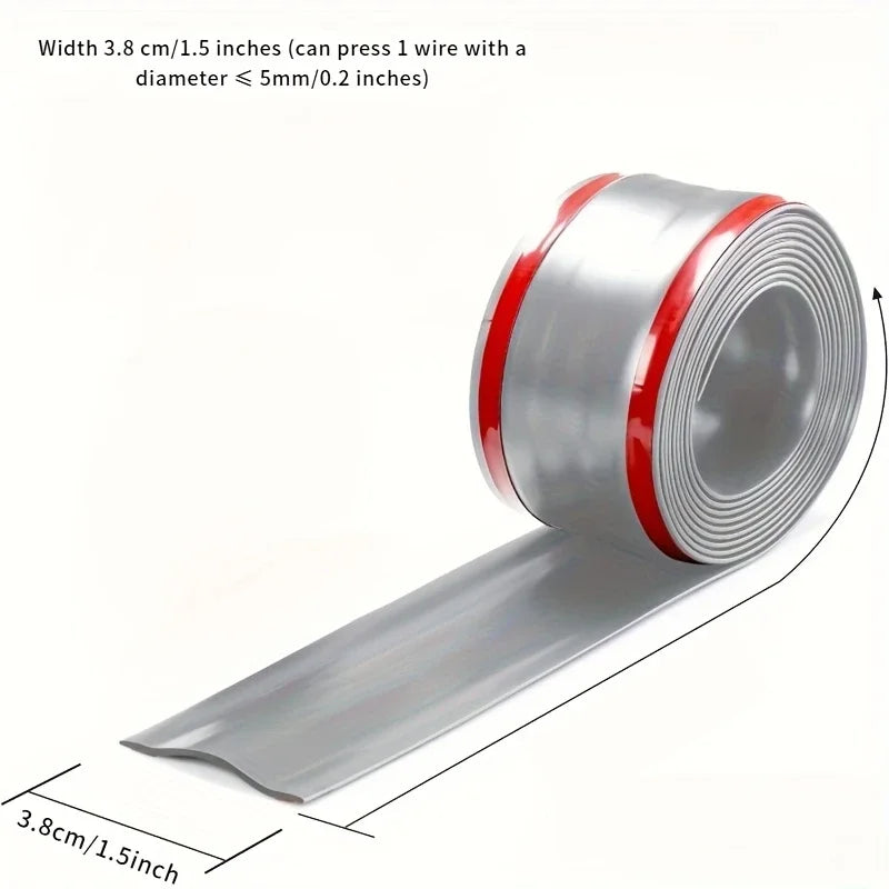 Self-Adhesive PVC Cable Protector Cover - Flexible Wear-Resistant Cord Organizer