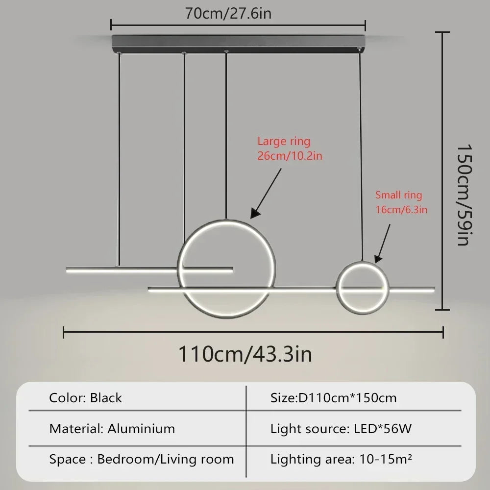 Modern LED Minimalist Chandelier - Contemporary Pendant Light for Living Room