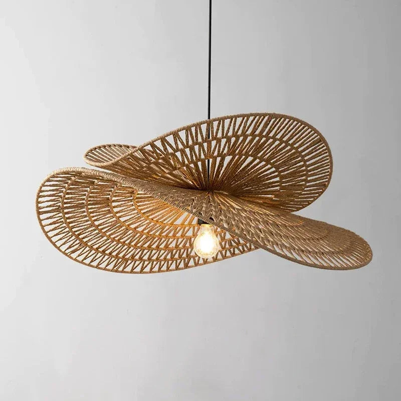 Rattan Pendant Lights Wabi-sabi Style Hand-woven Lamp Restaurant Home Decor Bedroom Living Room Creative Dining Room Chandeliers