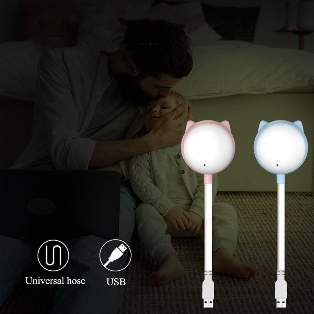 Smart Voice-activated Night Light Mini Portable USB LED Light Table Desk Lamp for Power Bank Camping PC Laptops Night Lighting