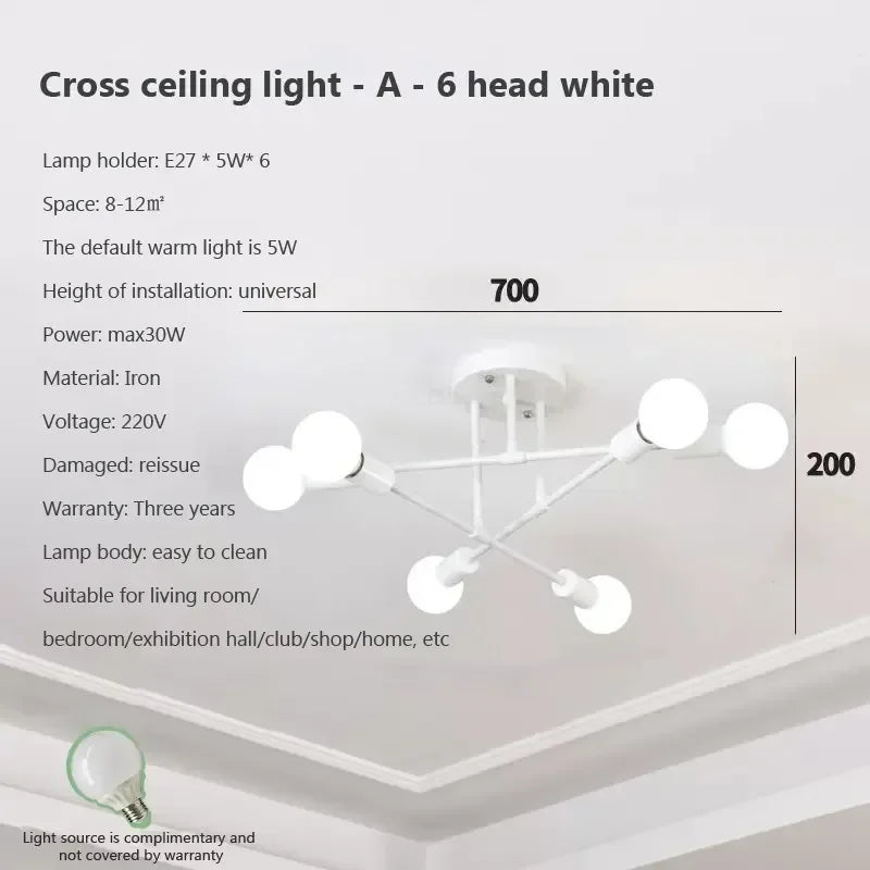 LED Chandelier Modern Semi Black White Gold Luster Ceiling Light For Dining Living Rooms Bedroom Indoor Decors Lamps
