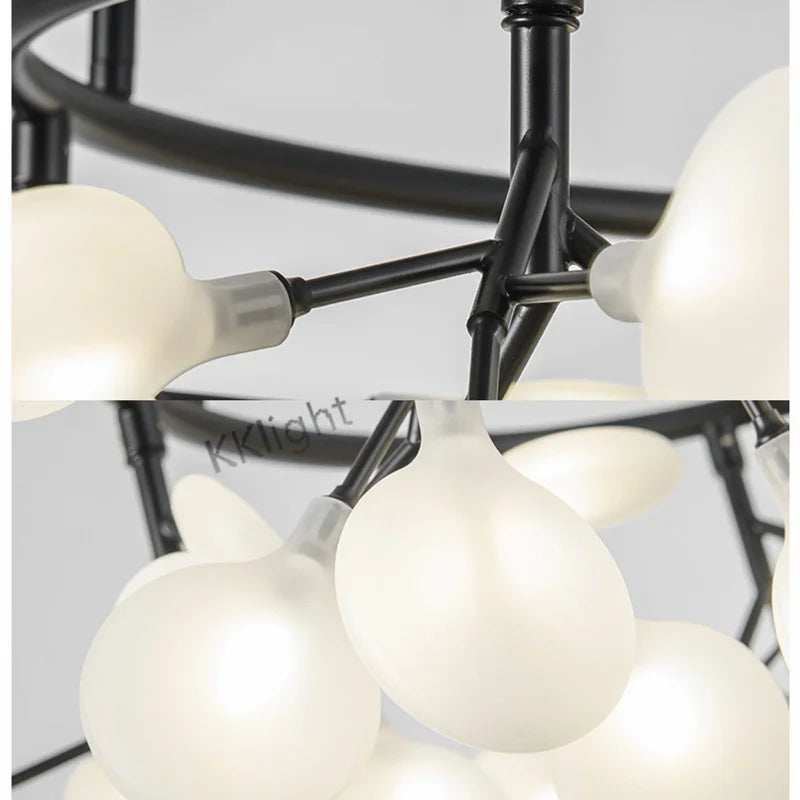New Nordic Modern Firefly Chandelier Light Living Room Led Lamp Round Pendant Lamp Decor Ceiling Chandelies Hanging Lighting