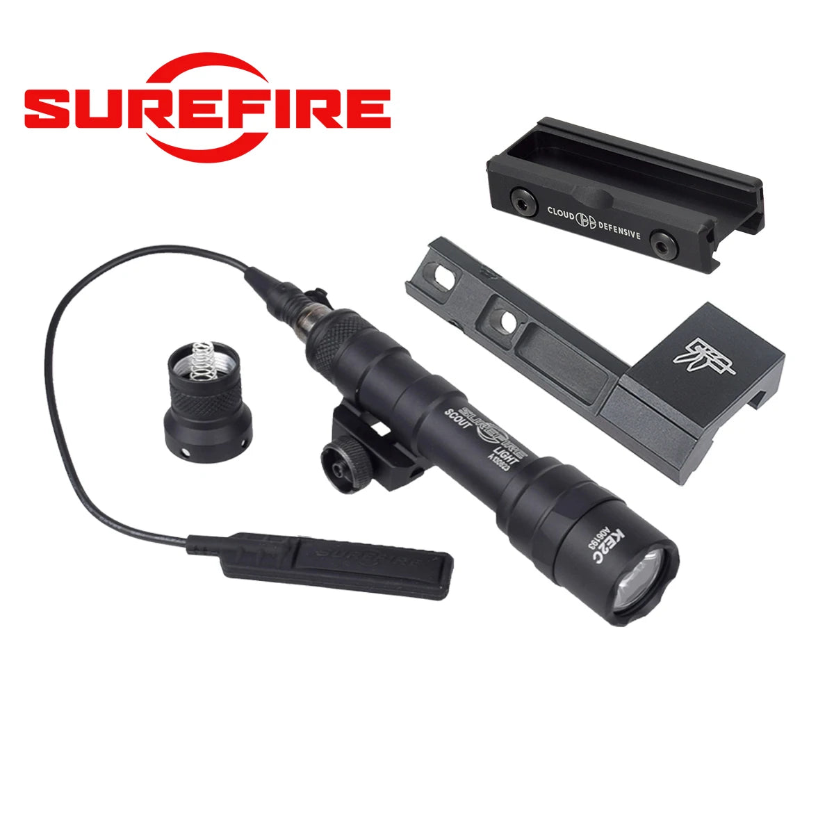 Tactical M300A / M600 Airsoft Scout Light with Thorntail Offset Adaptive Rail Mount (20mm Rail)