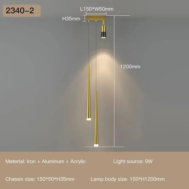 New Simple Long Strip With Spotlight Pendant Lamp Modern Chandeliers For Living Dining Room Bedroom Hall Indoor Lighting Fixture
