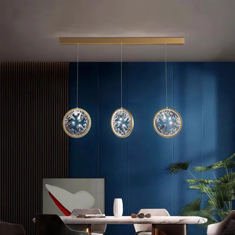 Modern Lustre Crystal Pendant Lamp for Living Room Kitchen Dining Room Bedroom Hall Circle Ring LED Chandelier Lighting Fixture