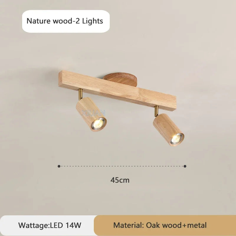 2026 Nordic Walnut Wood Ceiling Chandelier For Living Room Dining Room Aisle Entrance Corridor Lamps With Spotlights For Wall Pi