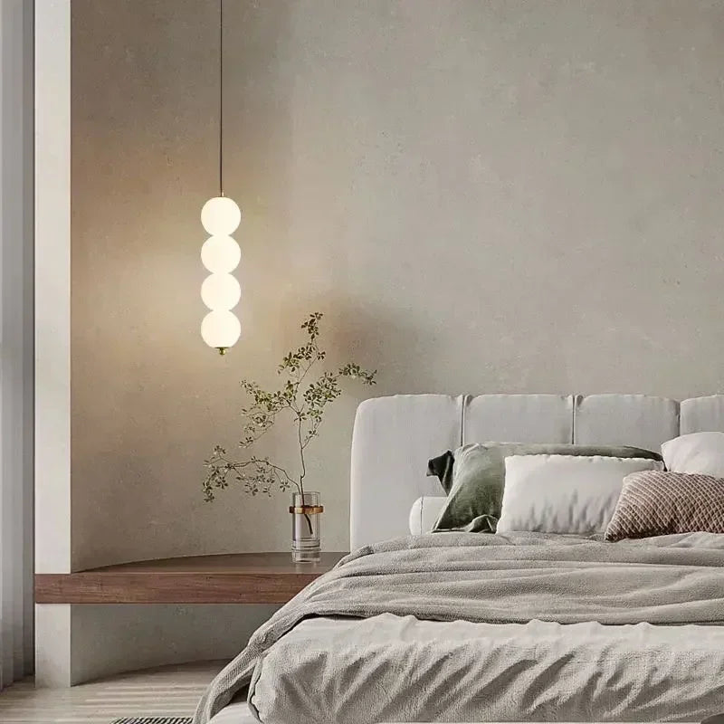 Bedroom Bedside LED Pendant Lights Ceiling Lamp for Living Dining Room Restaurant Indoor Lighting Decor PVC Ball Fixture Modern