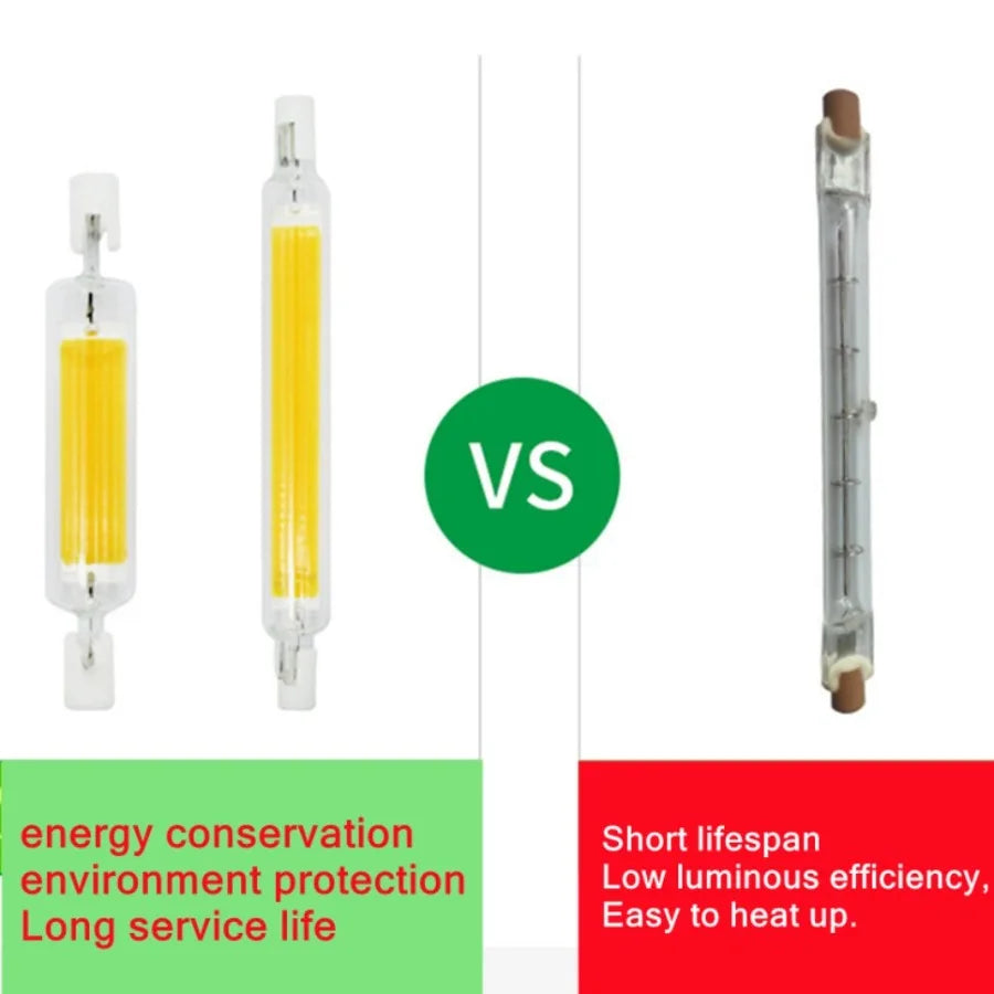 50W LED R7s COB Glass Tube 78mm 189mm 118mm J78 J118 High Power COB Light Bulb AC110V 120V 220V Home Replace Halogen Lamp