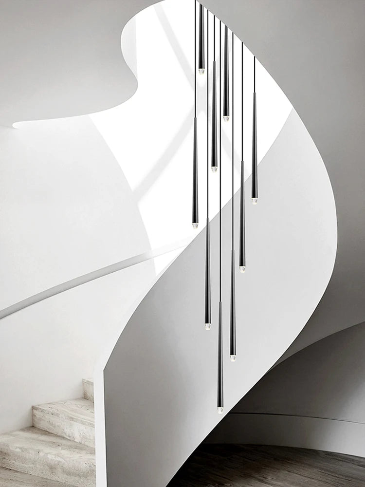 Modern LED Long Staircase Chandelier - Luxury Villa & Attic Hanging Lamp