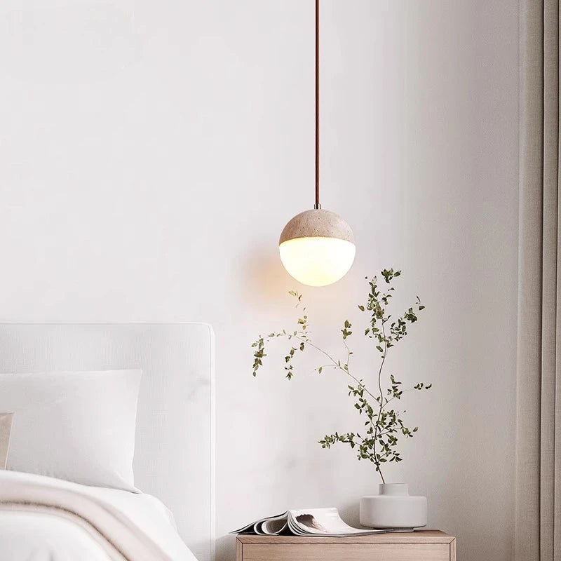 Vintage bedside hanging lamp for children's room, cute bar counter, wabi sabi bedroom lighting fixture