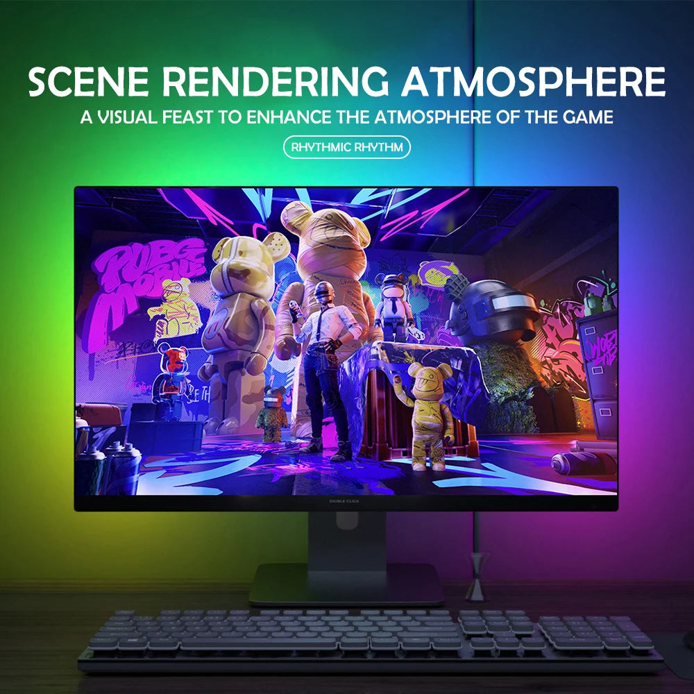 RGB Gaming Lights Strip Monitor Backlight - PC Display Screen Sync Atmosphere Lamp