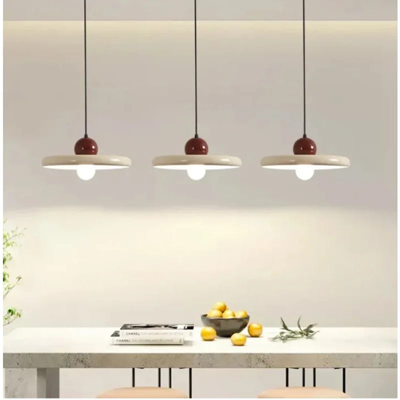 French Cream Flying Saucer Chandelier - Modern Farmhouse Pendant Light