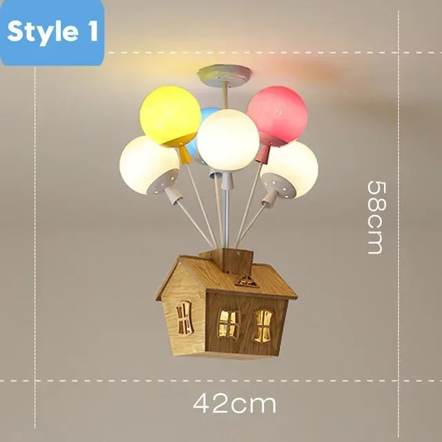 Modern New Pendant Lights Nordic Creative Ceiling Chandelier Dyed Balloon Cartoon Lights for Children's Princess Room Bedroom