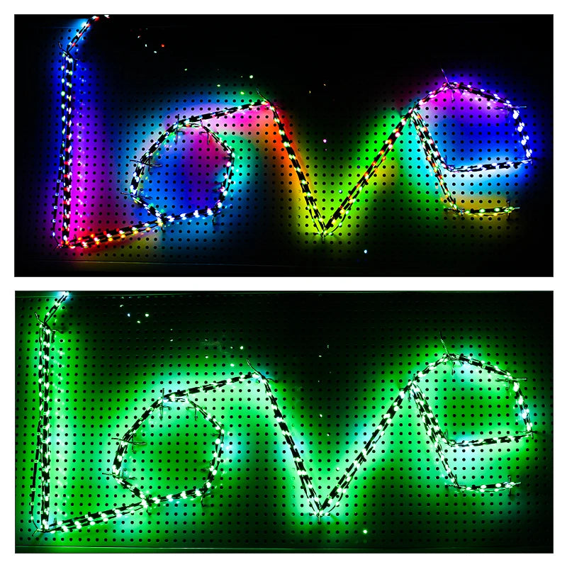 Ktrlight 12V 4pin WS2811 Data/GND/Return Black and transparent addressable Christmas Lights Addressable WS2812B RGBIC Seed Pixel