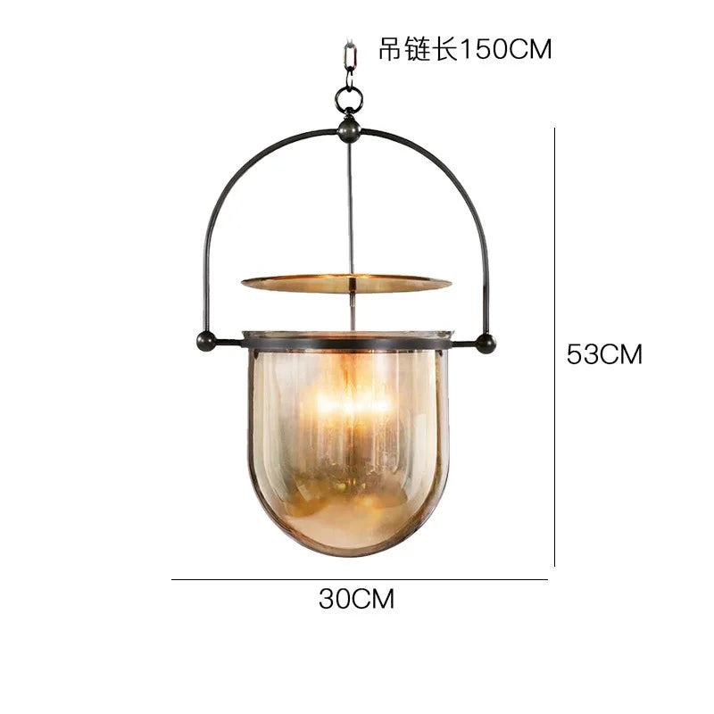 Scandinavian Glass Pendant Light Vintage Ceiling Hanging Lamp For Dining Room Bar Bedroom