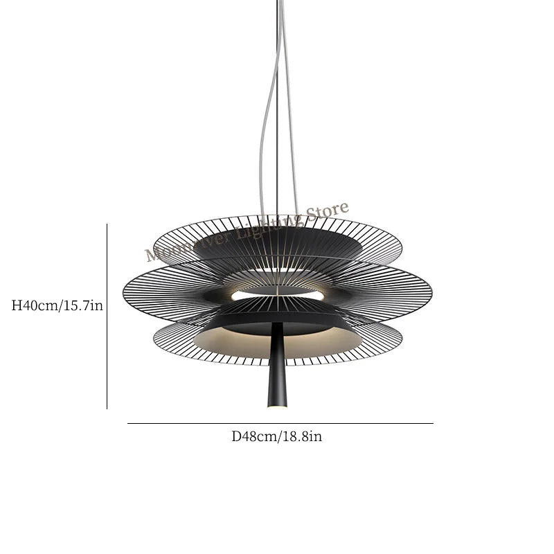 Modern Flying Saucer Hanging Lamps for Ceiling Luxury Metal Pendant Lights Restaurant INS LED Chandelier Loft Home Decorations