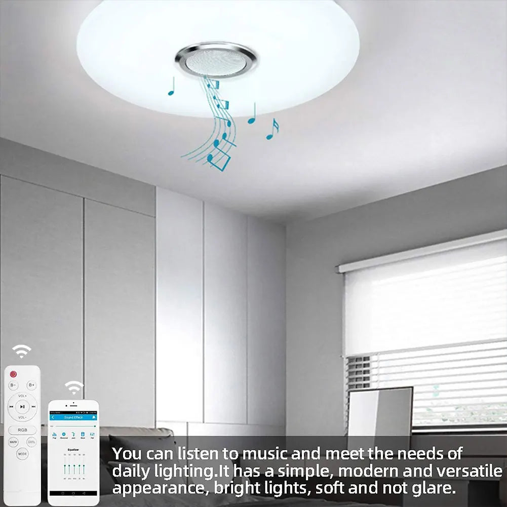 RGB LED Ceiling Light Dimmable Bluetooth-compatible Music Ceiling Lamp 2800K-6500K Home Decoration Light for Bedroom Living Room