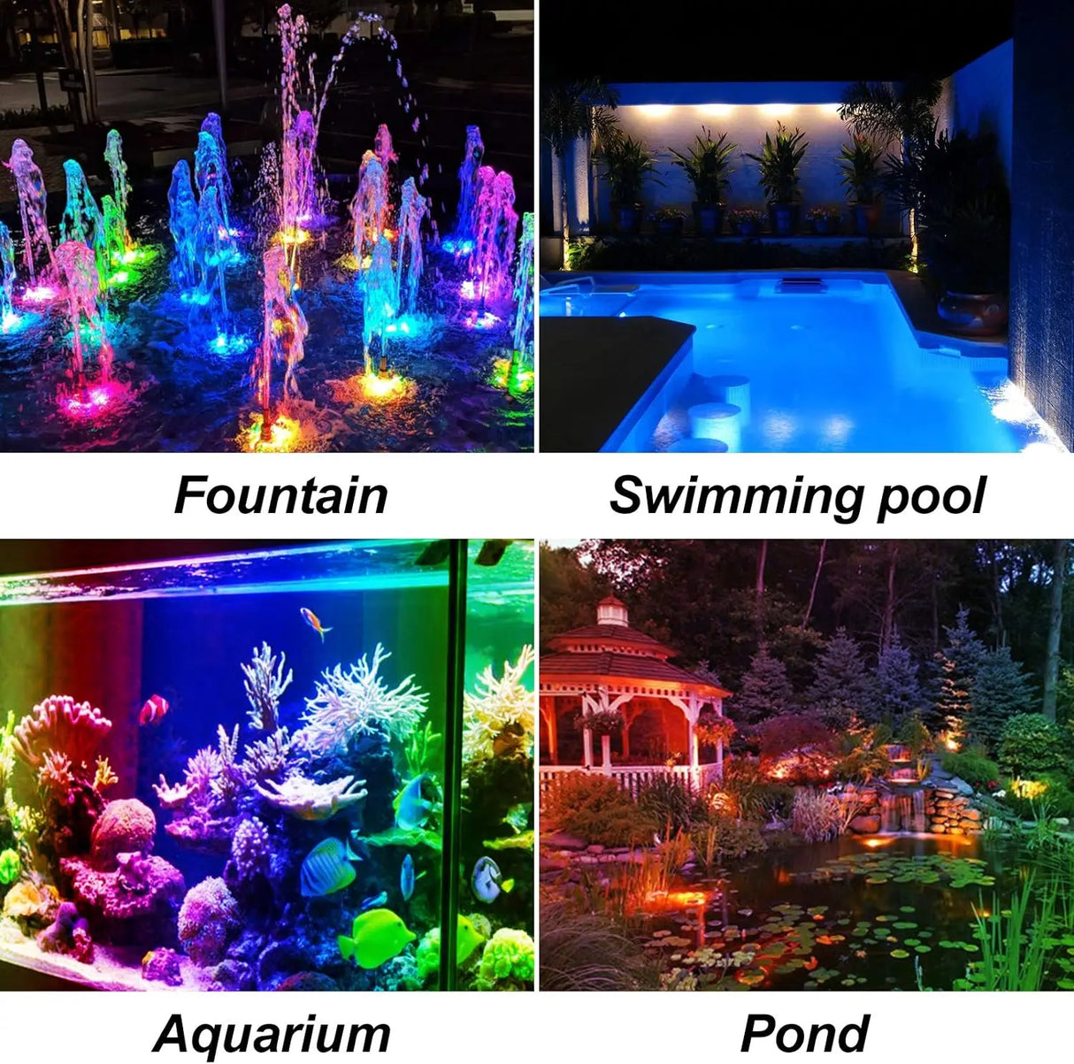 Solar Underwater RGB LED Landscape Spotlight (IP68 Waterproof) - Outdoor Solar Light for Ponds, Pools, Gardens & Aquariums