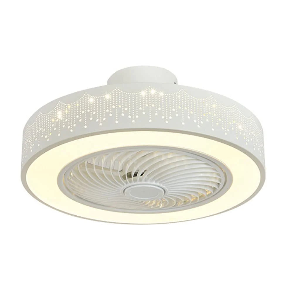 Ceiling Fan with Light, LED Dimmable Ceiling Fans with Remote Control, 3 Speeds Reversible, for Bedroom Study Room, White, 50cm