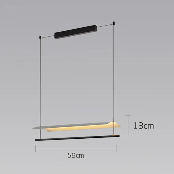 Modern WabiSabi Pendant Light Minimalist Long Strip Hanging Lamp Eave Acrylic Chandelier For Dining Living Room Office Kitchen