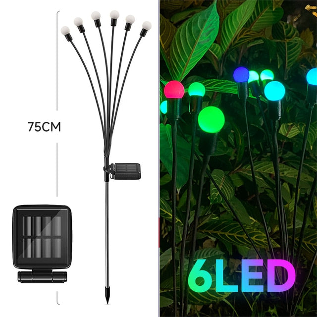 LED Firefly Lamp Solar Outdoor Light Garden Decoration Waterproof Garden Home Lawn Fireworks Light Floor New Year Christmas