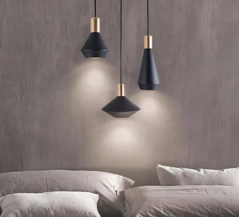 Black White Pendant Lights Lusture Para Sala De Jantar Lamp for Bedroom Lampe Chevet Hang lamp Salon Plafond Chandeliers