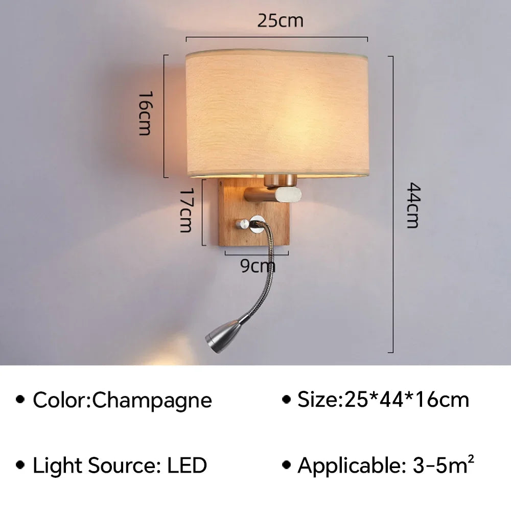 Nordic LED Wall Light with 360° Rotatable Spotlight Wall Sconce For Bedroom Living Room Stairs Indoor Lighting Fixture Luster's