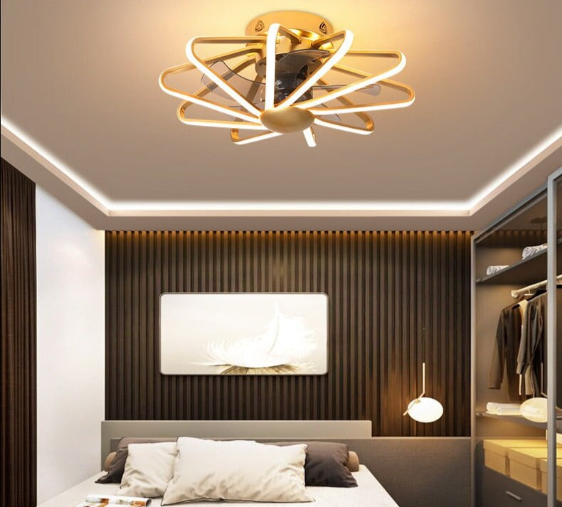 LED ceiling fan with Lights remote control home decor ventilator lamp Living room Bedrpoom DC ceiling fan lamp