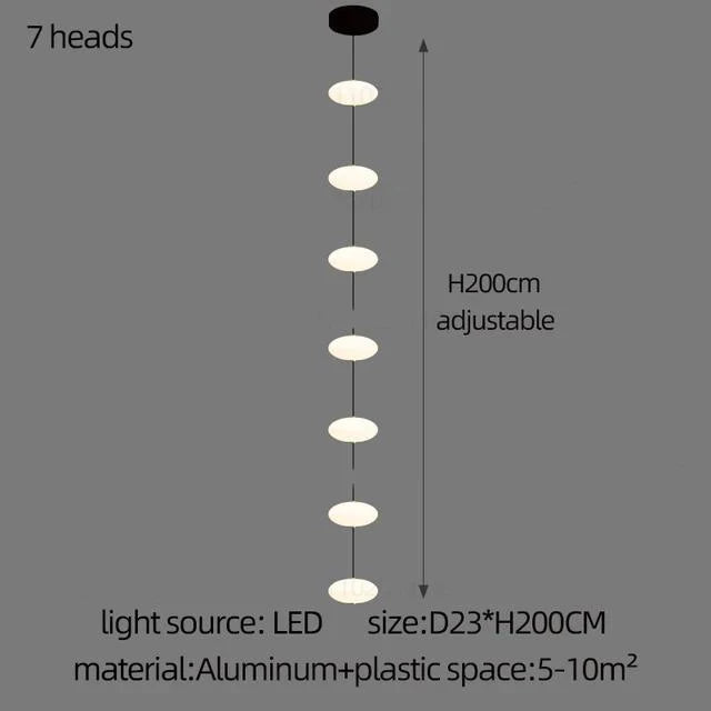 Modern Led staircase chandelier living room hanging light designer Villa duplex building oval string attic pendant lighting