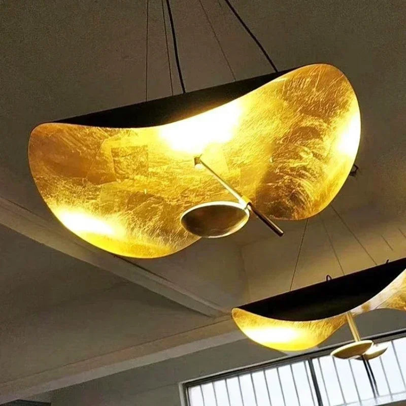 Nordic Modern Metal Gold White Black LED Lotus Leaf Pendant Light Bedroom Living Room Dining Room Interior Decoration Fixtures
