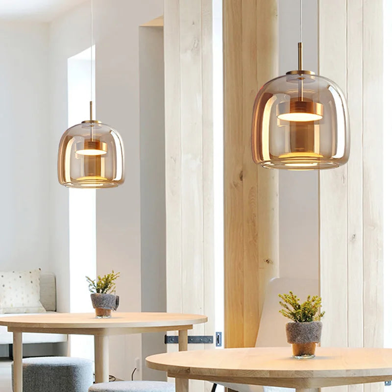 Nordic Pendant Light Modern LED Minimalistic Glass Hang lamp for Bedroom Dining Room Bar Home Decors Suspension Kitchen Fixtures