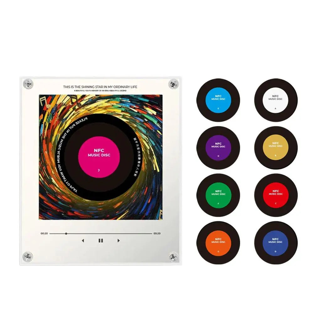 Smart Magnetic Music Vinyl Record Player Fridge Light - Touch-to-Play Album Magnet & LED Night Light Decor Lamp