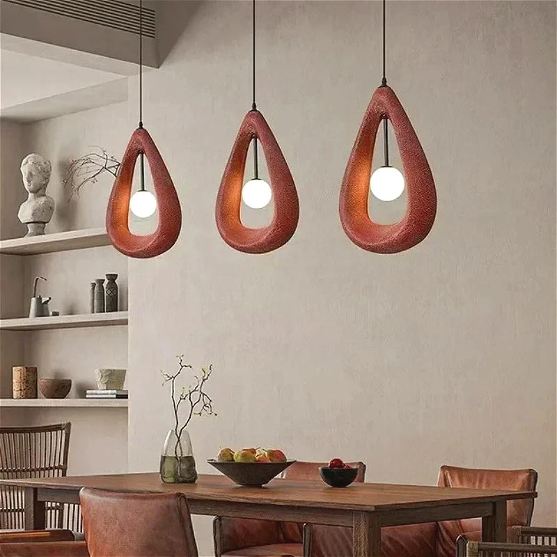 Japan Wabi-sabi Creative LED Ceiling Pendant Lights Resin Restaurant Kitchen Island Hanging Lamps Home Decor Factory Outlet Lamp