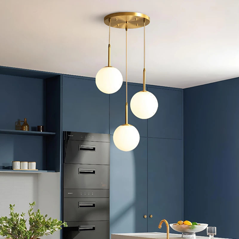 Nordic White Glass Ball LED Pendant Lamp Dining Room Chandeliers Decoration Maison Applicable To Hall Bed Room Lighting