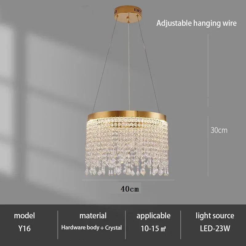 2025 Modern Circular Luxury Crystal Pendant Light Classical Round Chandelier Lighting For Dining Room Living Room Hotel