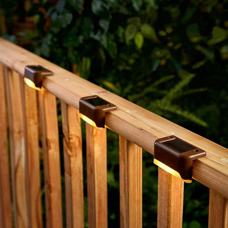 Warm White LED Solar Step Lamp Path Stair Outdoor Garden Lights Waterproof Balcony Light Decoration for Patio Stair Fence Light