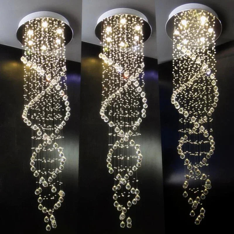Crystal Led Hanging Lamp Modern Led Chandeliers Light Fixture Vanity Bedroom for Staircase Stair Luxury Hotel Pendant Lights