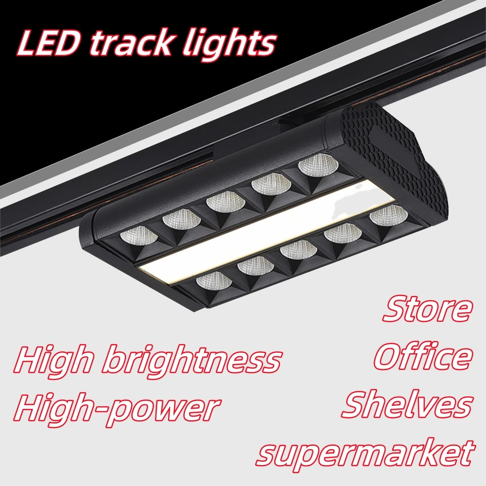 LED Track Light Rail 0.5M 1M Black White Aluminum 2 Wire System Track Light Series Universal Track for Ceiling Spot Lamps
